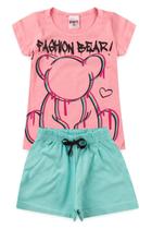 Conjunto Infantil Menina Fashion Bear Rosa - Lolita