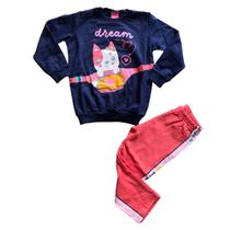 Conjunto infantil menina fechado sem touca premium