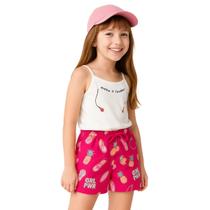 Conjunto Infantil Menina Festa Blusa + Short God Vibes Rosa Conjunto Infantil Menina Festa Blusa + Short God Vibes Rosa