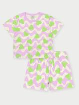 Conjunto Infantil Menina Heart Shapes Lilás Abrange
