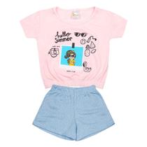 Conjunto Infantil Menina Hello Summer Roupa Menina Verão