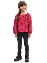 Conjunto Infantil Menina Inverno Bata e Legging Floral - Kamylus Conjunto Infantil Menina Inverno Bata e Legging Floral - Kamylus
