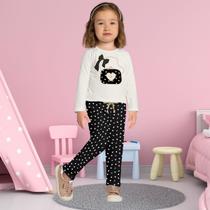 Conjunto Infantil Menina Inverno Blusa e Calça Confortável Moderno Milon 2000761