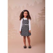 Conjunto Infantil Menina Inverno Blusa Manga Longa e Saia em Algodão - Momi