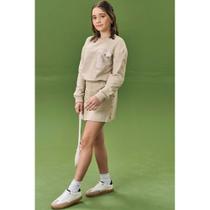 Conjunto Infantil Menina Inverno Blusão Boxy e Saia Moletom sem Pelúcia Verde - Lilimoon