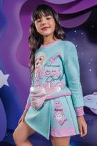 Conjunto Infantil Menina Inverno Blusão Feminino Manga Longa e Short Saia Kukiê Conjunto Infantil Menina Inverno Blusão Feminino Manga Longa e Short Saia Kukiê