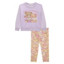 Conjunto Infantil Menina Inverno Blusão Sem Felpa e Legging Molecotton Lilás - Kukiê Conjunto Infantil Menina Inverno Blusão Sem Felpa e Legging Molecotton Lilás - Kukiê