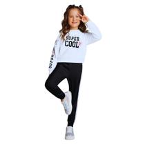 Conjunto Infantil Menina Inverno Casaco e Calça de Moletom Confortável Sofisticado Kyly 1001194