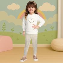 Conjunto Infantil Menina Inverno Casaco e Legging Confortável Sofisticado Milon 2000765
