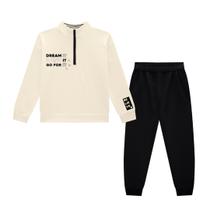 Conjunto Infantil Menina Inverno Casaco Moletom Peluciado Calça em Gorgurinho - Kyly