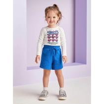 conjunto infantil menina inverno MOMI Blusa e Shorts em Moletom conjunto infantil menina inverno MOMI Blusa e Shorts em Moletom