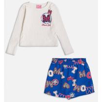conjunto infantil menina inverno Momi Blusa Tecido Canelado e Short Saia conjunto infantil menina inverno Momi Blusa Tecido Canelado e Short Saia