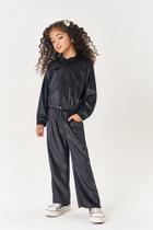 Conjunto Infantil Menina Jaqueta E Wide Leg Brilho Preto Mundo Cinti Conjunto Infantil Menina Jaqueta E Wide Leg Brilho Preto Mundo Cinti