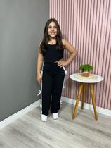 Conjunto Infantil Menina Juvenil Cropped e Calça Feminina Moda Blogueira Mini Diva 10 ao 16