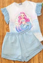 Conjunto Infantil Menina Kukie blusa e shorts em kiraz 85816 Conjunto Infantil Menina Kukie blusa e shorts em kiraz 85816