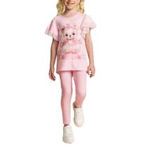 Conjunto Infantil Menina Kukiê Urso Rosa Claro - 74731