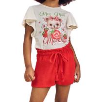 Conjunto Infantil Menina Kukiê Urso Vermelho - 760620 Conjunto Infantil Menina Kukiê Urso Vermelho - 760620