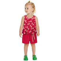 Conjunto Infantil Menina Kyly Verão Vermelho Laços 1000524 Adicionar aos favoritos