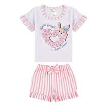 Conjunto Infantil Menina Listrada Coelhinha Fantoni Tam PaoG Conjunto Infantil Menina Listrada Coelhinha Fantoni Tam PaoG