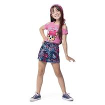 Conjunto Infantil Menina Lovelly Dog Blusa Short Saia BG Conjunto Infantil Menina Lovelly Dog Blusa Short Saia BG