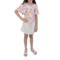 Conjunto Infantil Menina Lussan Blusa e Shorts Saia - 9343 Conjunto Infantil Menina Lussan Blusa e Shorts Saia - 9343