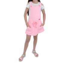 Conjunto Infantil Menina Lussan Jardineira Rosa - 9362