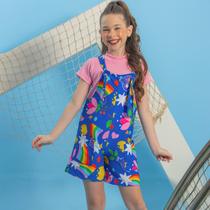 Conjunto Infantil Menina Macacão Jardineira e Blusa Blogueirinha Conjunto Infantil Menina Macacão Jardineira e Blusa Blogueirinha