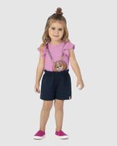 Conjunto Infantil Menina Manga Babado Patrulha Canina Algodão - Malwee Conjunto Infantil Menina Manga Babado Patrulha Canina Algodão - Malwee