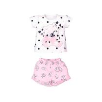 Conjunto Infantil Menina Marfim Suedine Sarah Dálmata