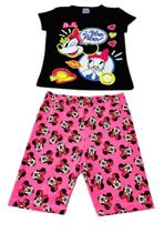 Conjunto Infantil Menina Minnie Blusa E Shorts Ciclista