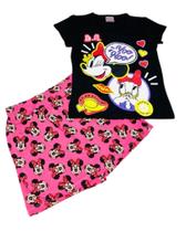 Conjunto Infantil Menina Minnie E Cia Blusa E Shorts Saia