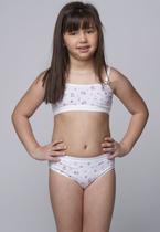 Conjunto Infantil Menina Moça Sutiã Calcinha Estampado