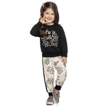 Conjunto Infantil Menina Moletinho Peluciado Love Elian