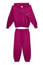 Conjunto Infantil Menina Moletom Cropped - Pink