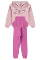 Conjunto Infantil Menina Moletom - Cute Game Start - Rosa