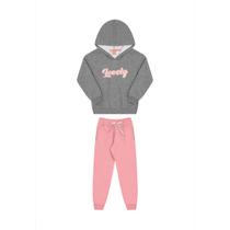 Conjunto Infantil Menina Moletom Lovely Cinza