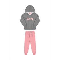 Conjunto Infantil Menina Moletom Lovely Cinza