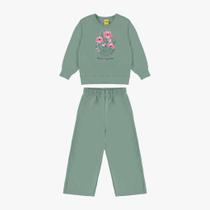 Conjunto Infantil Menina Moletom Manga Longa E Calça Wide Leg Rovitex
