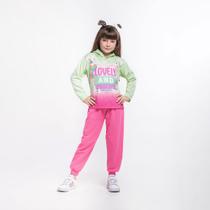 Conjunto Infantil Menina Moletom Pop It Verde Claro