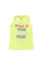 Conjunto Infantil Menina Nadador What Is Your Favorite Fruit Shorts Tactel Estampado