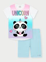 Conjunto Infantil Menina Panda Azul Abrange