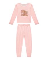 Conjunto Infantil Menina Pijama Blusa/Calça Em Suede Somnii Conjunto Infantil Menina Pijama Blusa/Calça Em Suede Somnii