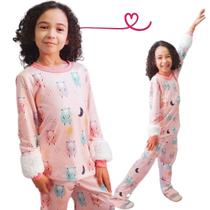 Conjunto Infantil Menina Pijama LONGO MALHA PREMIUM Tam 8 A 16