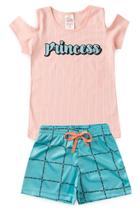 Conjunto Infantil Menina Princess Ombro Vazado