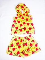 Conjunto Infantil Menina Regata Com Capuz Touca Casamento