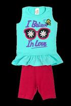 Conjunto Infantil Menina Regata De Babadinho I Believe In Love