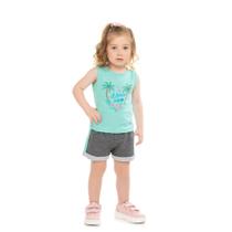 Conjunto Infantil Menina Regata e Shorts Tile E Sul