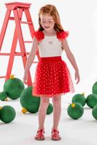 Conjunto Infantil Menina Regata/Saia Tule Vermelho Mon Sucré Conjunto Infantil Menina Regata/Saia Tule Vermelho Mon Sucré