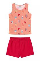 Conjunto Infantil Menina Regata Sorvetes e Short Elian Laranja 8 Conjunto Infantil Menina Regata Sorvetes e Short Elian Laranja 8