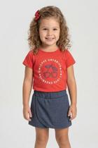 Conjunto Infantil Menina Roupa Verão Blusa Confortável e Shorts Saia Cereja Conjunto Infantil Menina Roupa Verão Blusa Confortável e Shorts Saia Cereja